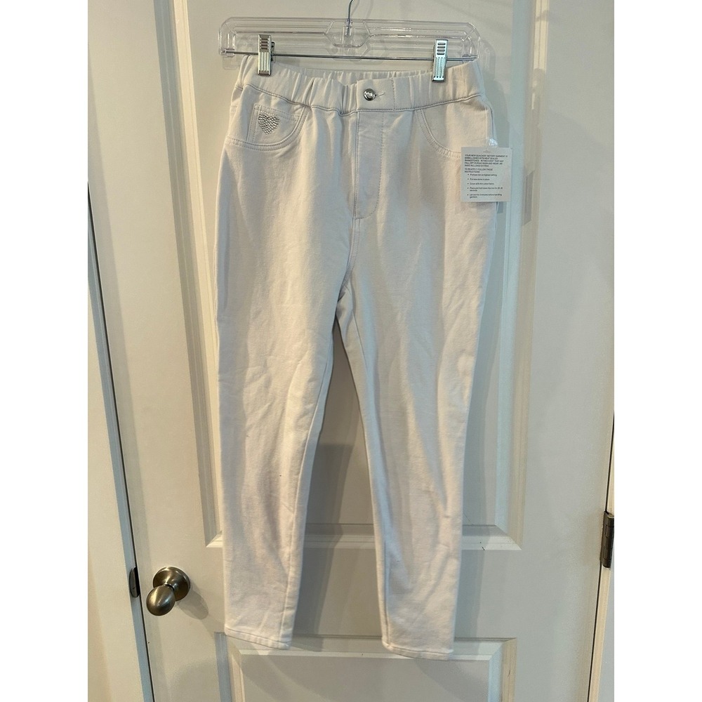 NEW Dream Jeannes White Pull On Stretch Pants by Quacker Factory Size XS